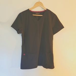 Dark Grey Stretch Scrub Top